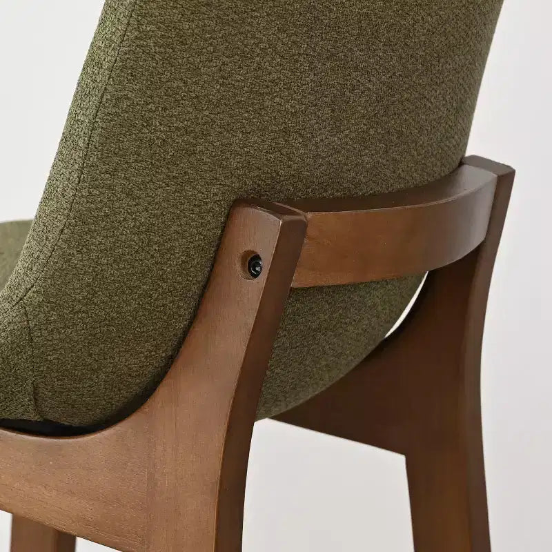 Sgabelli da Bar Mid-Century Modern con Schienale, Sedie Alte Imbottite da 71 cm con Gambe in Legno Massello