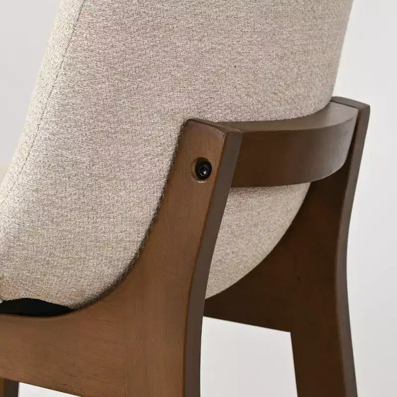 Sgabelli da Bar Mid-Century Modern con Schienale, Sedie Alte Imbottite da 71 cm con Gambe in Legno Massello