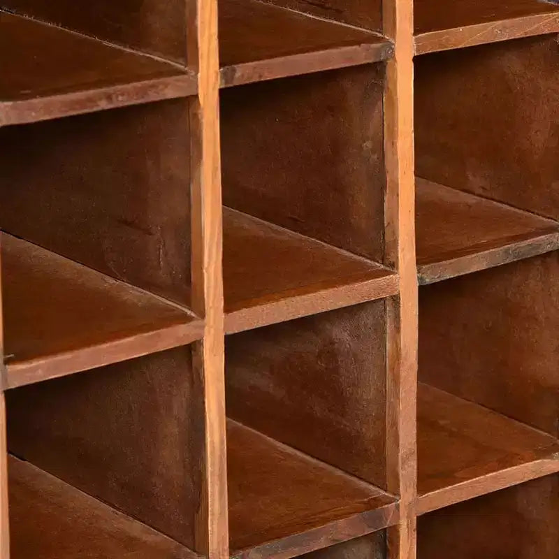 Portabottiglie da 16 bottiglie in legno massello di recupero autoportante