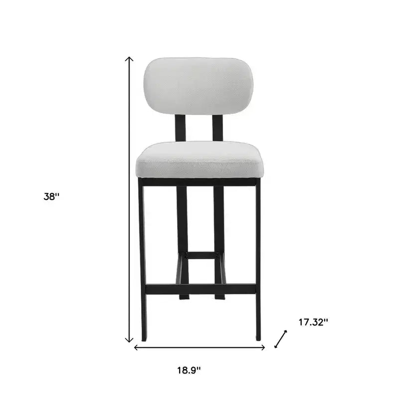 Sgabelli da bar da 26" con altezza da bancone in tessuto bianco e nero e metallo