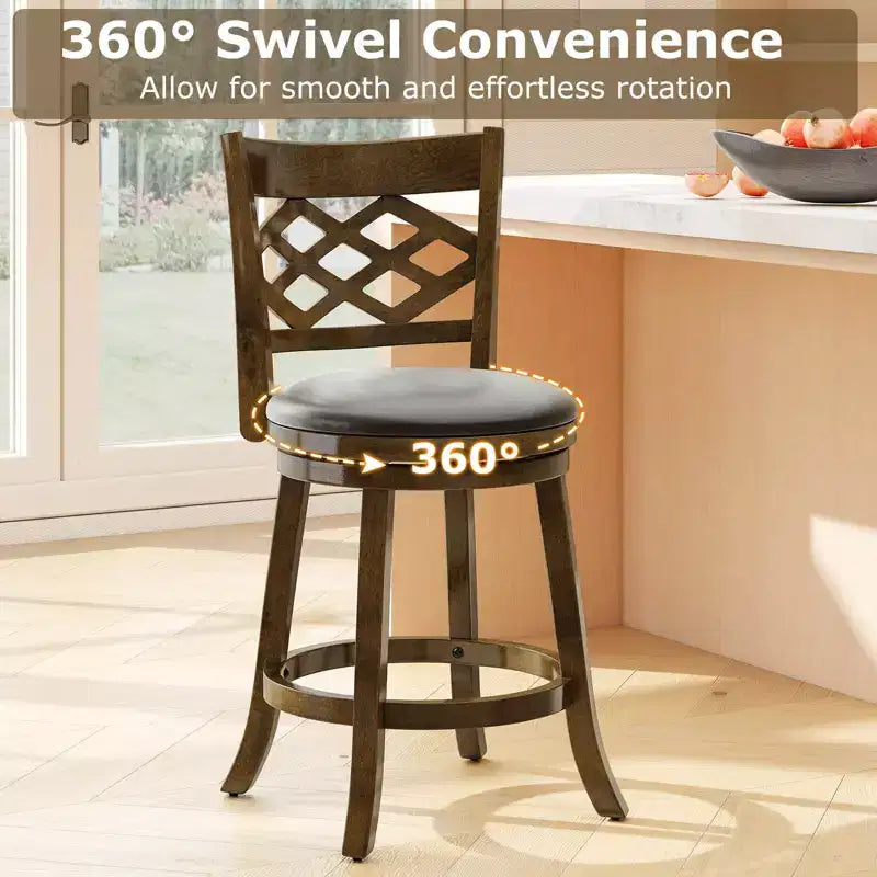 Sgabelli da Bar Altezza Bancone da 66 cm con Struttura in Legno di Gomma, Seduta Imbottita