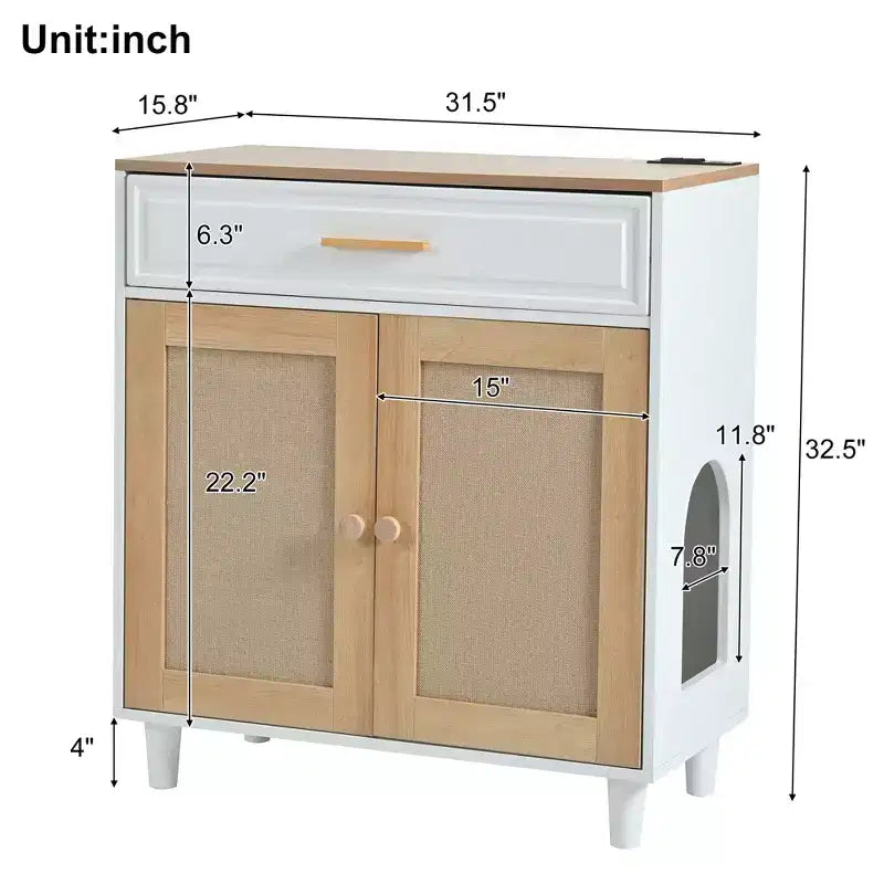 Mobile per gatti 3 in 1, mobile copricassetta con tiragraffi, cuccia per gatti, tavolino moderno con scomparto portaoggetti