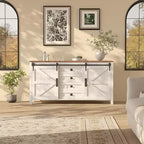Credenza/Mobile Buffet da 60" in stile rustico con ante scorrevoli a fienile e 4 cassetti
