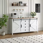 Credenza/Mobile Buffet da 60" in stile rustico con ante scorrevoli a fienile e 4 cassetti