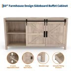 Credenza/Mobile Buffet da 60" in stile rustico con ante scorrevoli a fienile e 4 cassetti