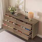 Bashir Modern - Armadio in legno da 63" con 6 cassetti e maniglie in metallo color rame