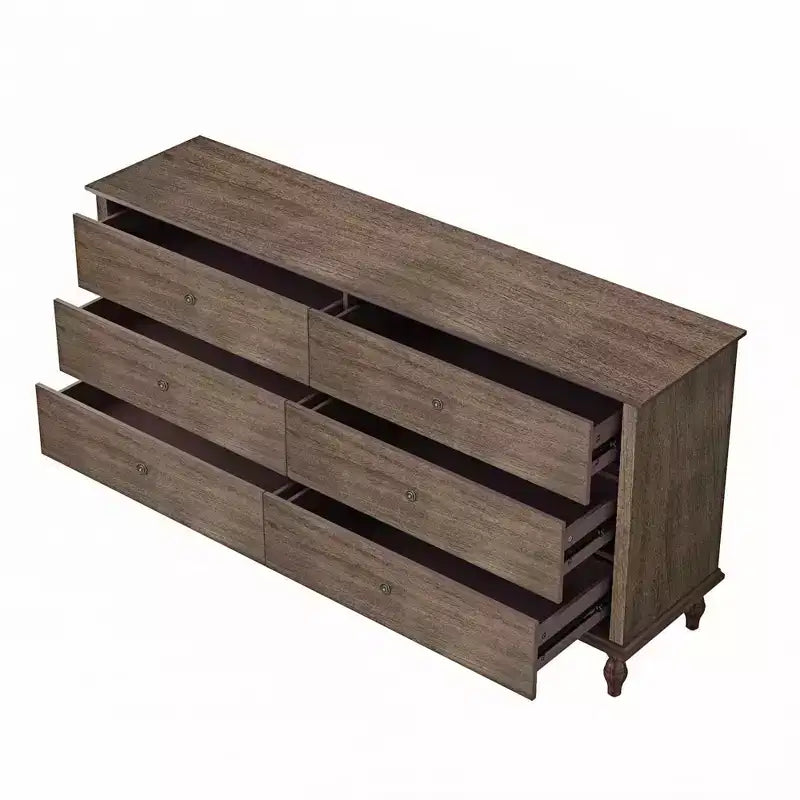 Bashir Modern - Armadio in legno da 63" con 6 cassetti e maniglie in metallo color rame