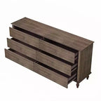 Bashir Modern - Armadio in legno da 63" con 6 cassetti e maniglie in metallo color rame