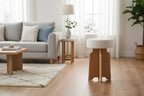 Meridian Furniture Jasper Cream Boucle Fabric Stool
