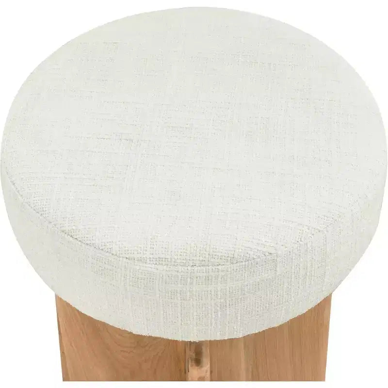 Sgabello Jasper in Tessuto Bouclé Color Crema