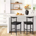 Sgabello da bar Biscoe Wood Counter Height da 23,94" con poggiapiedi nero