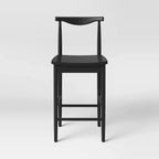 Sgabello da bar Biscoe Wood Counter Height da 23,94" con poggiapiedi nero