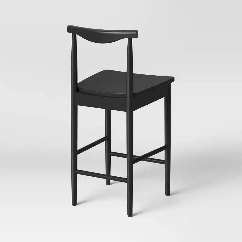Sgabello da bar Biscoe Wood Counter Height da 23,94" con poggiapiedi nero