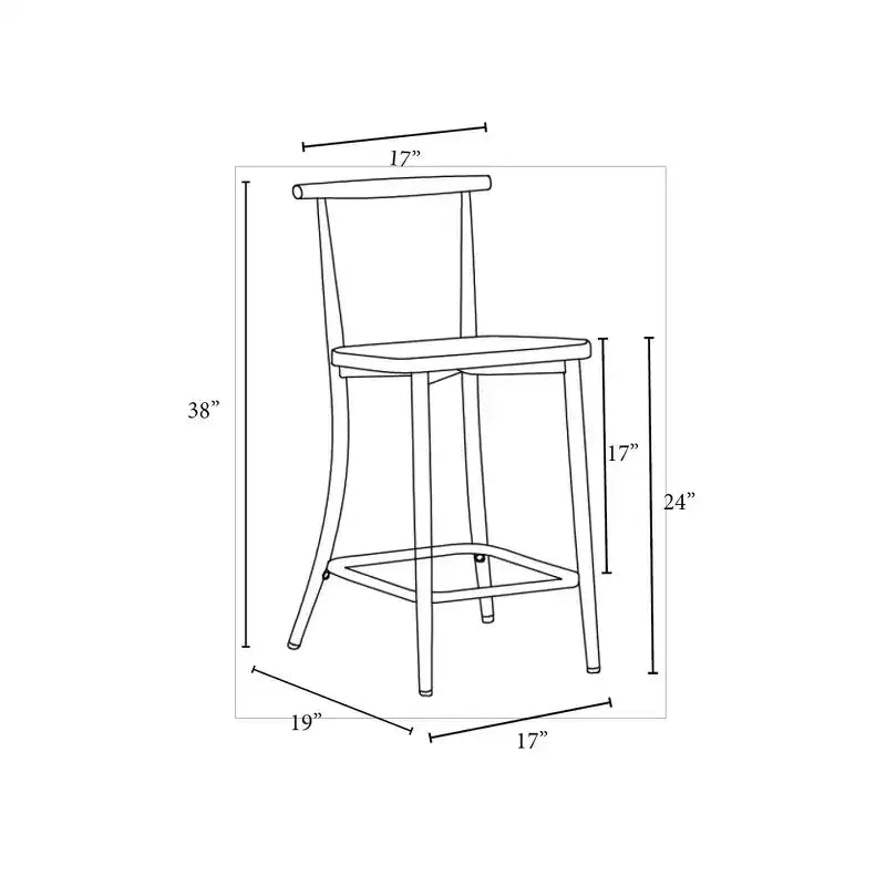 Sgabello da bar Northwood Metal Cafe altezza bancone nero: design elegante e moderno