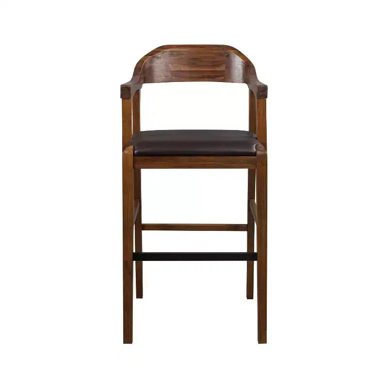 Sgabello fisso Rasmus: 29", similpelle, legno ecologico, altezza fissa