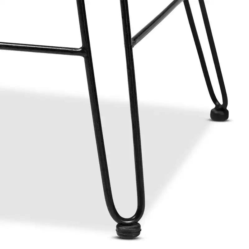 Sgabello da Bar Garan in Rattan e Metallo, Altezza Bancone, Naturale/Nero: Stile Bohemien, Altezza Seduta 62,2 cm