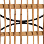 Sgabello da Bar Garan in Rattan e Metallo, Altezza Bancone, Naturale/Nero: Stile Bohemien, Altezza Seduta 62,2 cm