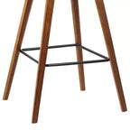 Sgabello da bar Fox Mid-Century con altezza da bancone 26" in similpelle marrone con legno di noce: Seduta quadrata imbottita, Schienale imbottito
