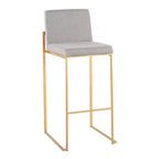 Sgabelli FujiHB in Poliestere/Acciaio Oro/Grigio: Schienale Alto, Imbottiti, Design Contemporaneo