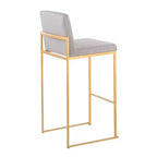 Sgabelli FujiHB in Poliestere/Acciaio Oro/Grigio: Schienale Alto, Imbottiti, Design Contemporaneo