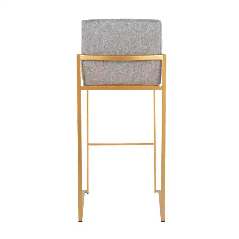 Sgabelli FujiHB in Poliestere/Acciaio Oro/Grigio: Schienale Alto, Imbottiti, Design Contemporaneo