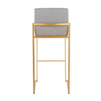 Sgabelli FujiHB in Poliestere/Acciaio Oro/Grigio: Schienale Alto, Imbottiti, Design Contemporaneo