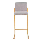 Sgabelli FujiHB in Poliestere/Acciaio Oro/Grigio: Schienale Alto, Imbottiti, Design Contemporaneo