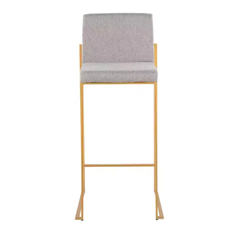 Sgabelli FujiHB in Poliestere/Acciaio Oro/Grigio: Schienale Alto, Imbottiti, Design Contemporaneo