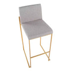 Sgabelli FujiHB in Poliestere/Acciaio Oro/Grigio: Schienale Alto, Imbottiti, Design Contemporaneo