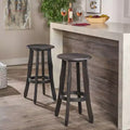 Sgabelli Ruthie Acacia Grigio Scuro: Altezza Fissa 76 cm, Design Senza Schienale
