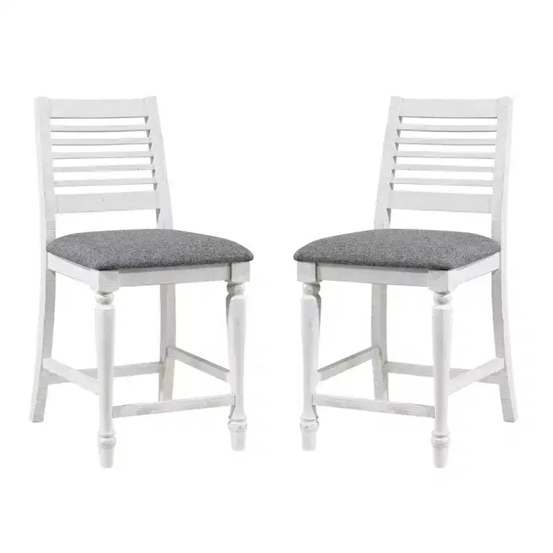 Set of 2 Cambrien Farmhouse Counter Height Barstools with Upholstered Seats - HOMES: Inside + Out