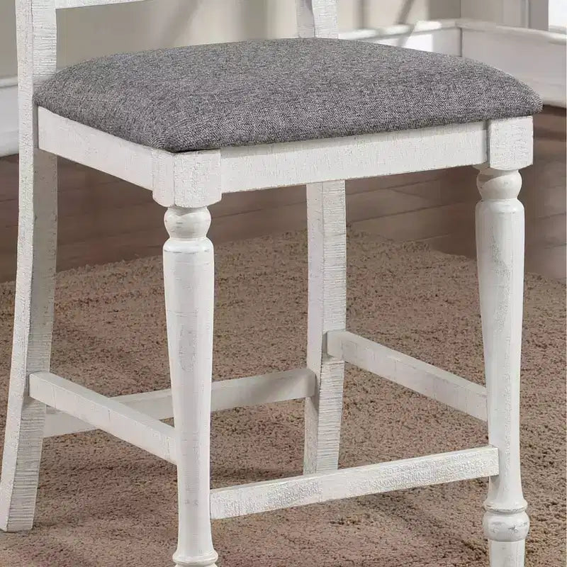 Sgabelli da bar Cambrien in stile rustico ad altezza bancone con sedute imbottite