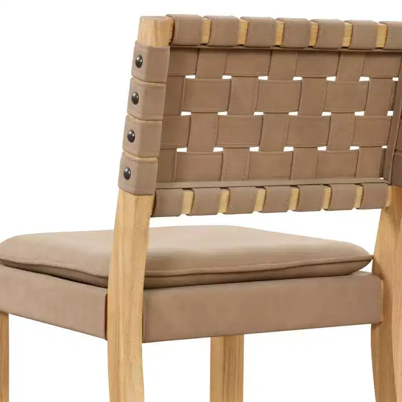 Sgabello da bar Cohen altezza bancone: struttura in legno di gomma, sedile in similpelle, limite 136 kg