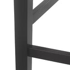 Sgabelli da bar in legno imbottiti Benner Farmhouse con altezza da bancone Neri: Ecopelle, Gambe in legno di gomma, Design senza braccioli