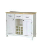 Credenza a Buffet Stile Hutches Legno/Bianco/Naturale