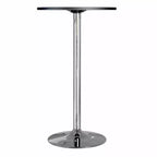 Tavolo Spectrum rotondo da 24" ad altezza bar con gambe in metallo nero: base cromata, piano in MDF, stile contemporaneo