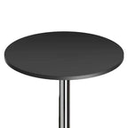 Tavolo Spectrum rotondo da 24" ad altezza bar con gambe in metallo nero: base cromata, piano in MDF, stile contemporaneo