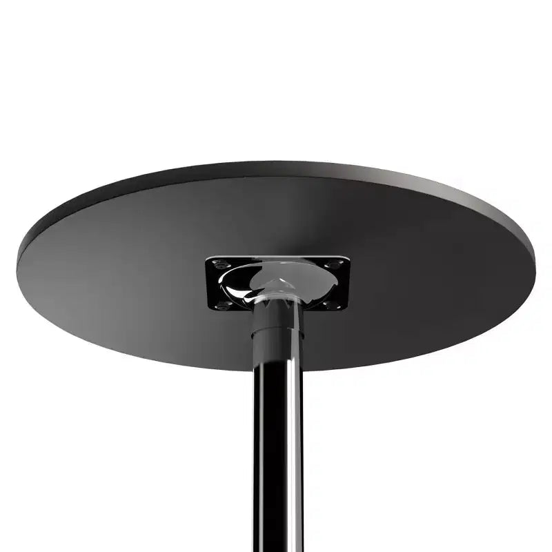 Tavolo Spectrum rotondo da 24" ad altezza bar con gambe in metallo nero: base cromata, piano in MDF, stile contemporaneo