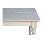 Tavolo quadrato in legno massello non rifinito da 30"