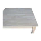 Tavolo quadrato in legno massello non rifinito da 30"