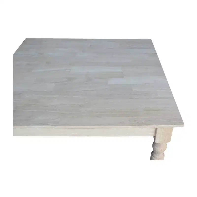 Tavolo quadrato in legno massello non rifinito da 30"
