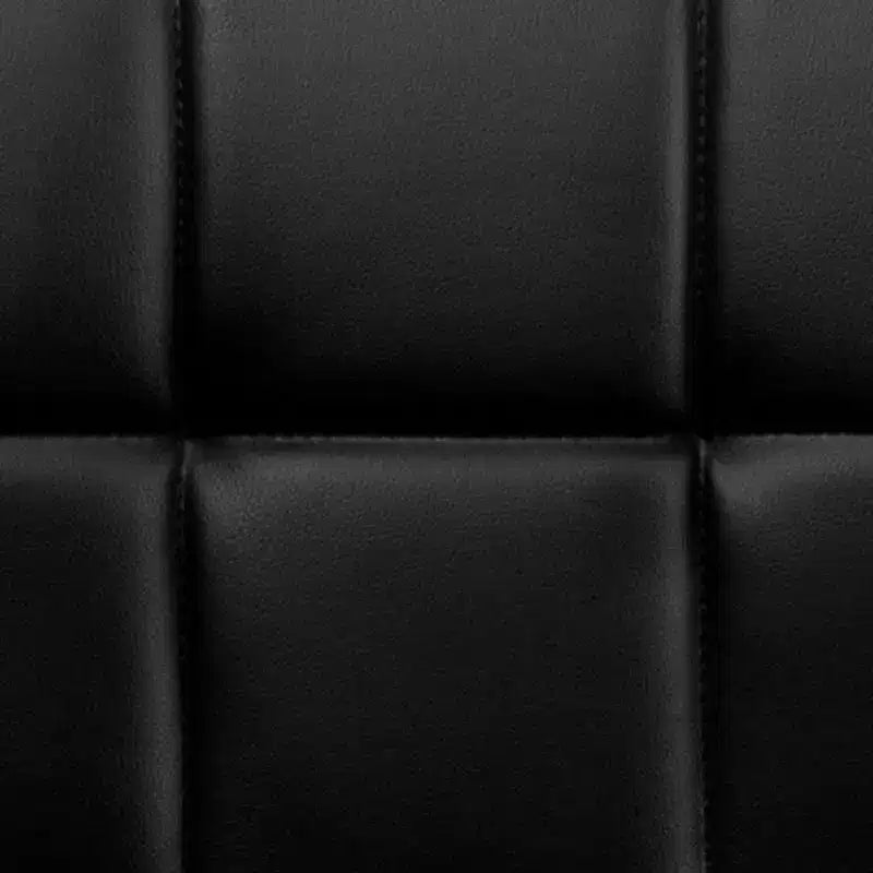 Sgabello da bar contemporaneo in vinile trapuntato regolabile in altezza con braccioli e base cromata