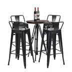 Sgabelli da Bar in Metallo 30'' Altezza Bar Industriali con Schienale Basso in Acciaio