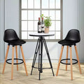 Sgabello da Bar Mid-Century da 28,5" Sedia da Pranzo/Pub con Sedile Imbottito in Pelle Nera