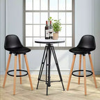 Sgabello da Bar Mid-Century da 28,5" Sedia da Pranzo/Pub con Sedile Imbottito in Pelle Nera