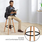 Sgabello da Bar Mid-Century da 28,5" Sedia da Pranzo/Pub con Sedile Imbottito in Pelle Nera