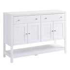 HOMCOM 47 Modern Sideboard, Buffet Cabinet, Accent Cupboard with Adjustable Shelves and Drawers, for Living Room, White
