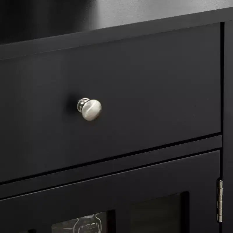 Mobile credenza, Armadio contenitore con ante in vetro, armadio a ripiani regolabili e 2 cassetti per la cucina