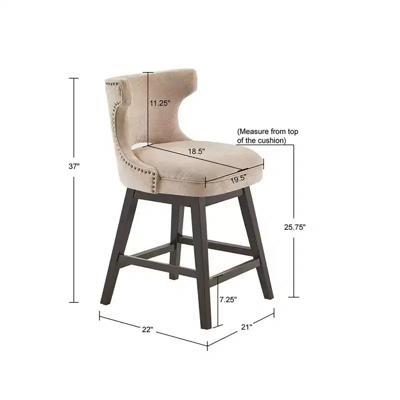 Sgabello da bar Cheryl girevole altezza bancone, 65,4 cm