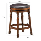 Sgabello da bar girevole da 24" in pelle imbottito da pranzo cucina pub senza schienale
